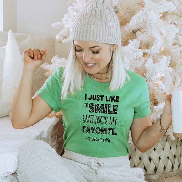 Tops - I Just Like To Smile Christmas T-shirt Buddy The Elf T-shirt Unisex Christmas